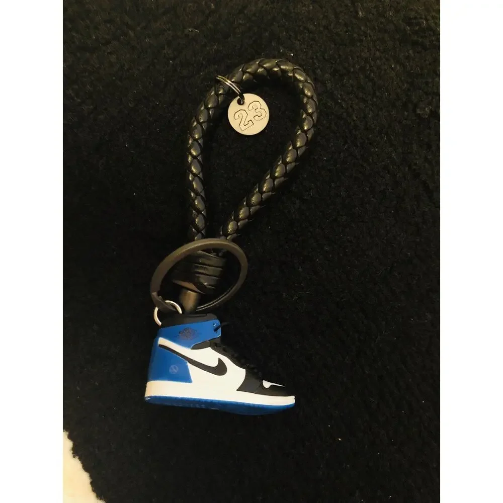 Nike Air Jordan 3D Blue Fragment Sneakers Mini Model Men Gift Rings Keychains